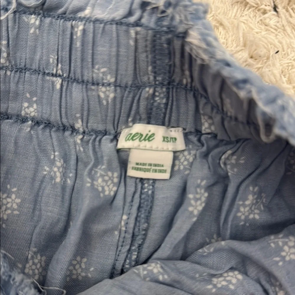 Aerie Light Blue Floral Skirt